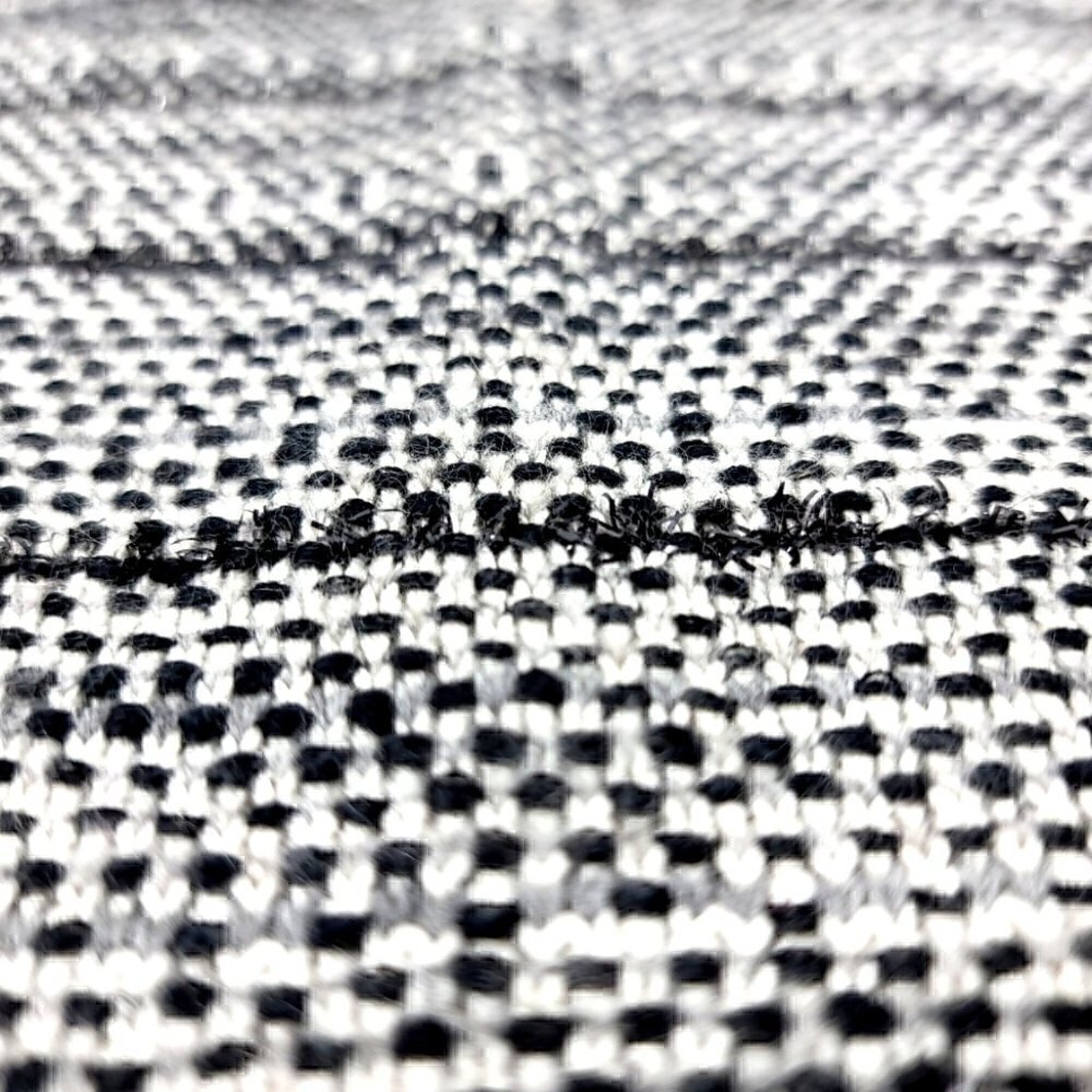 Chico's EUC Women's 0 Black White Laced Fringe Cardigan Cotton Blend Tweed - Picture 8 of 11